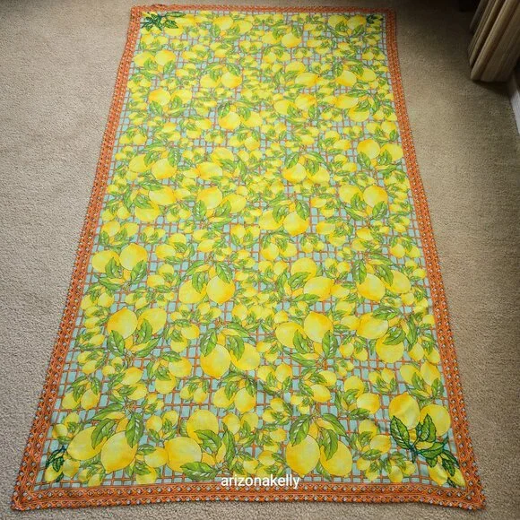 Calypso St. Barth Cotton Lemon Scarf Sarong Embroidered - Picture 10 of 11